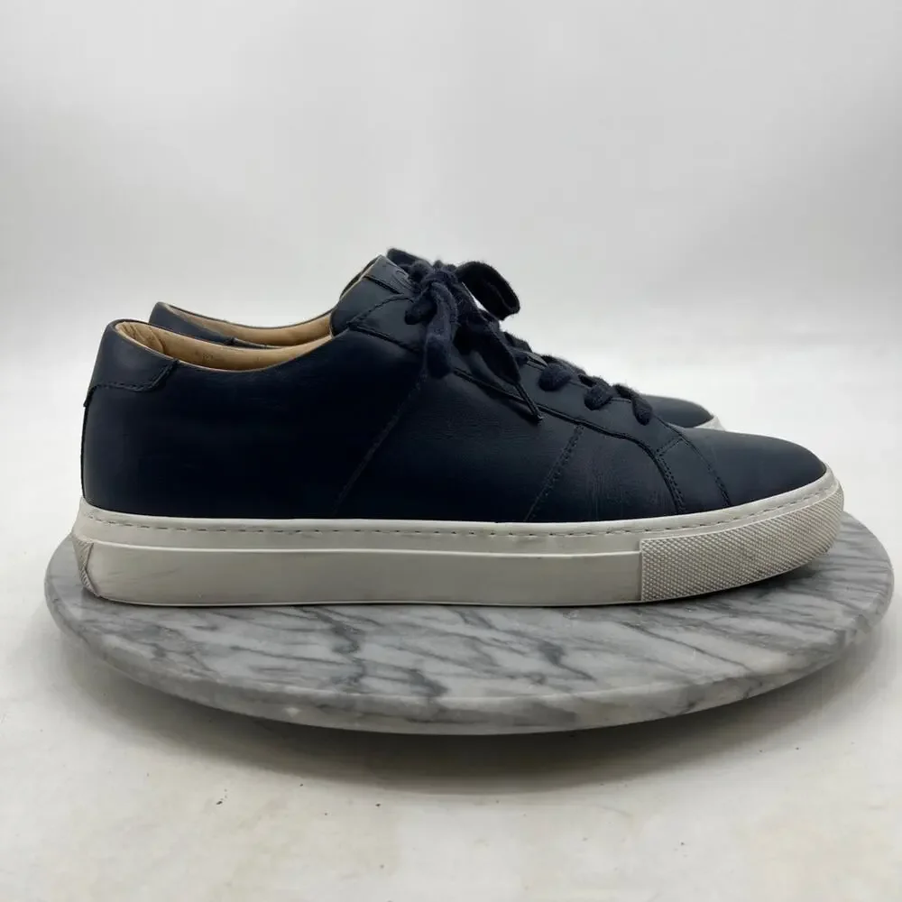 Greats Mens 8.5 Shoes Navy The Royale Leather Lace Up Low Top Casual Sneakers